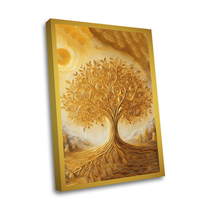 Quadro Decorativo  - Arvore Abstrato Dourado
