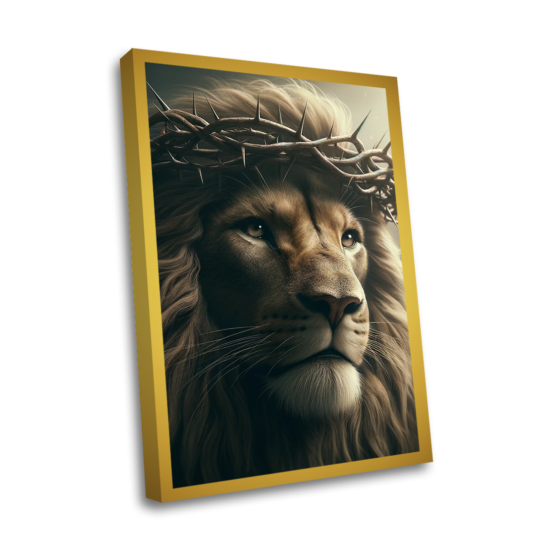 Quadro Decorativo  - Leão com coroa de espinhos