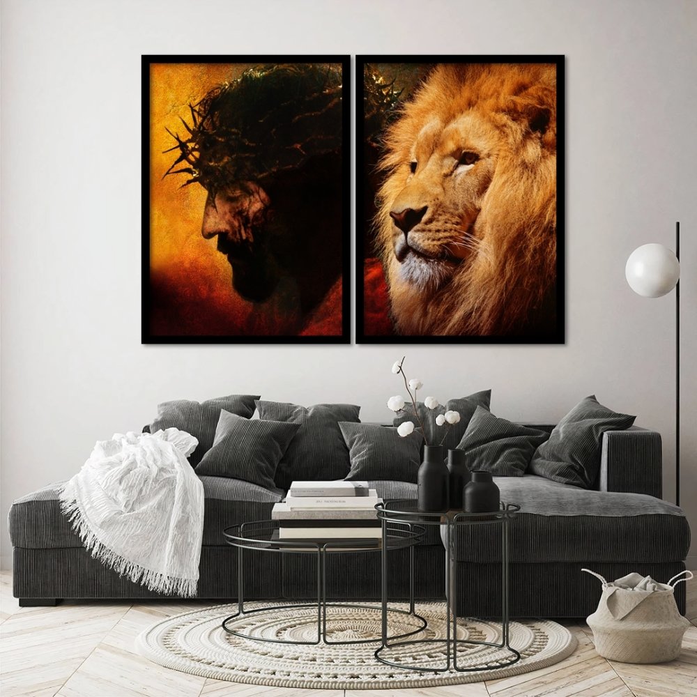 Quadros Decorativos Duplo Rei e o Leão