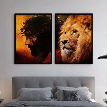 Quadros Decorativos Duplo Rei e o Leão