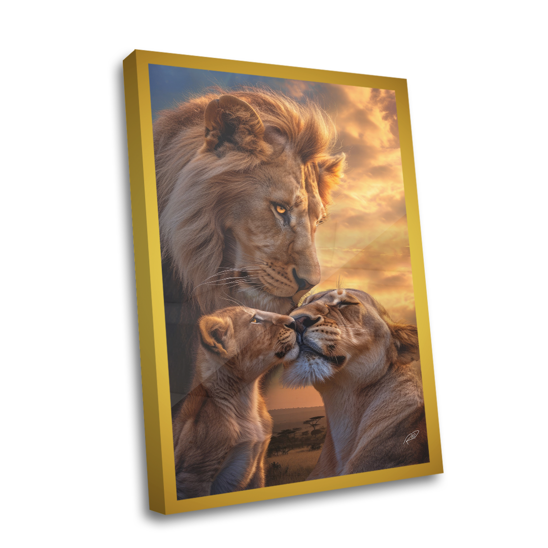 Quadro Decorativo  - Lions Family 1 filhote