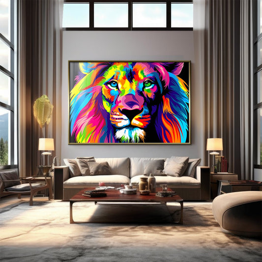Quadro Decorativo - Leão Colorido
