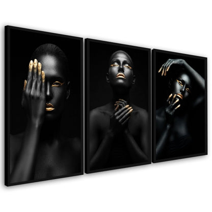Quadro Decorativo  - Trio Mulheres Douradas