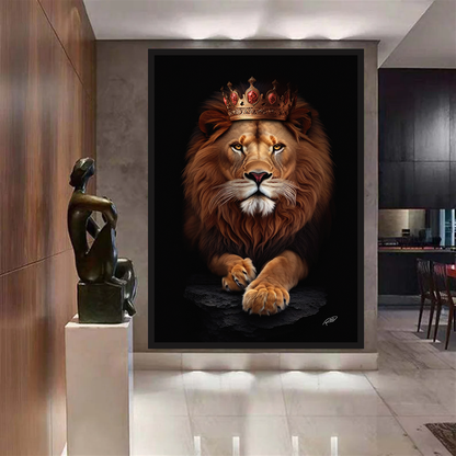 Quadro Decorativo - Leão com coroa