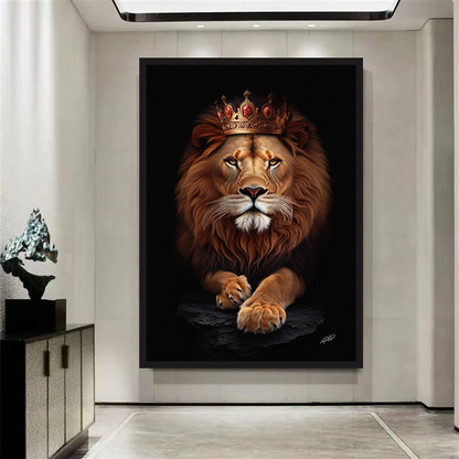 Quadro Decorativo - Leão com coroa