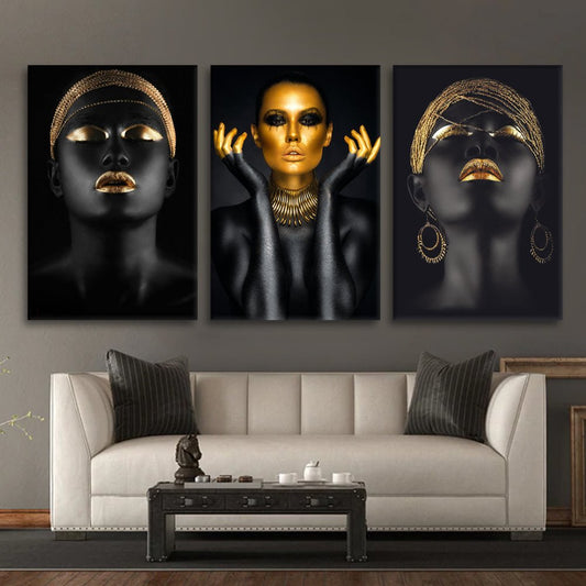 Quadro Decorativo - Trio Golden Women