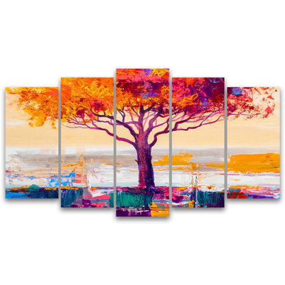 Quadros Decorativos Mosaico 5 Peças Life Tree 180x105cm